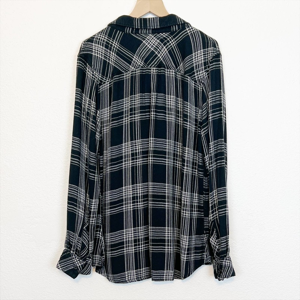 Rails Hunter Plaid Button Up Black Sky Ivory Large - image 4